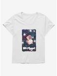 Bee And Puppycat Space Flowers Poster Womens T-Shirt Plus Size, WHITE, hi-res