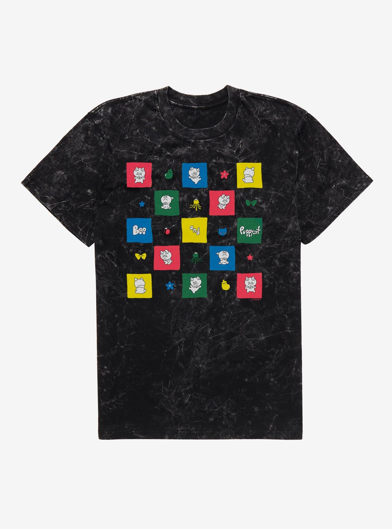 Bee And Puppycat Checkerboard Icons Mineral Wash T-Shirt, , hi-res