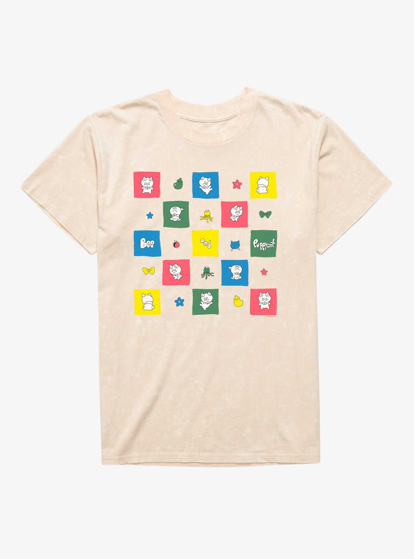 Bee And Puppycat Checkerboard Icons Mineral Wash T-Shirt, , hi-res