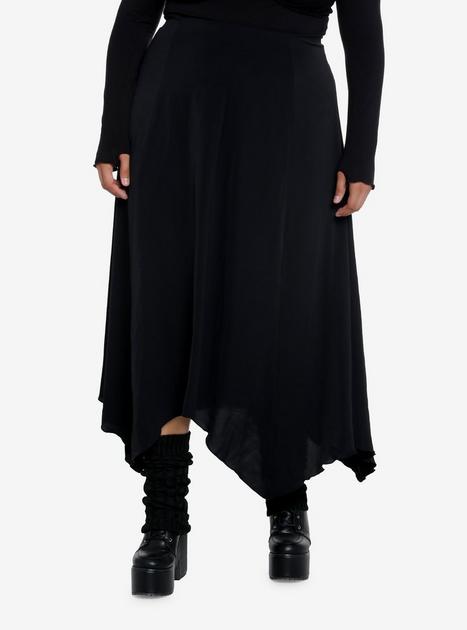 Cosmic Aura Black Hanky Hem Maxi Skirt Plus Size Hot Topic