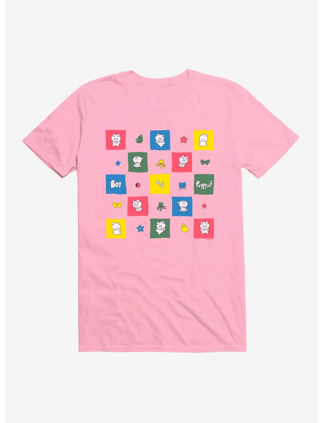 Bee And Puppycat Checkerboard Icons T-Shirt, LIGHT PINK, hi-res