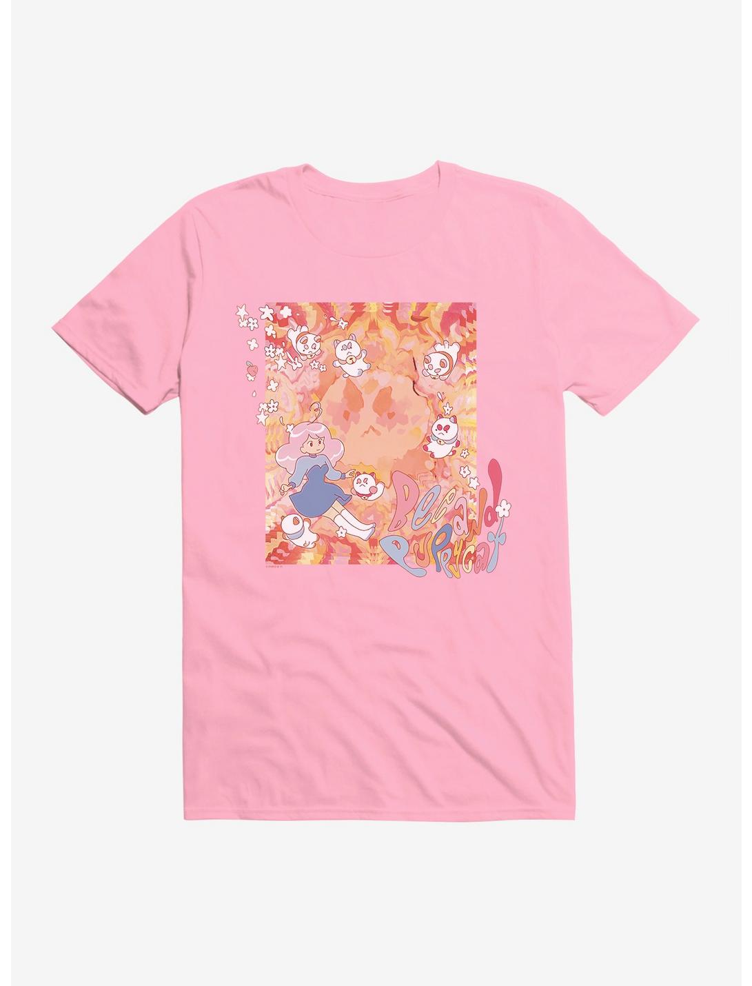 Bee And Puppycat Watercolor Art Flowers T-Shirt, LIGHT PINK, hi-res