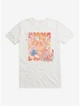 Bee And Puppycat Watercolor Art Flowers T-Shirt, WHITE, hi-res