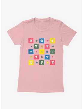 Bee And Puppycat Checkerboard Icons Womens T-Shirt, , hi-res