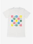 Bee And Puppycat Checkerboard Icons Womens T-Shirt, WHITE, hi-res
