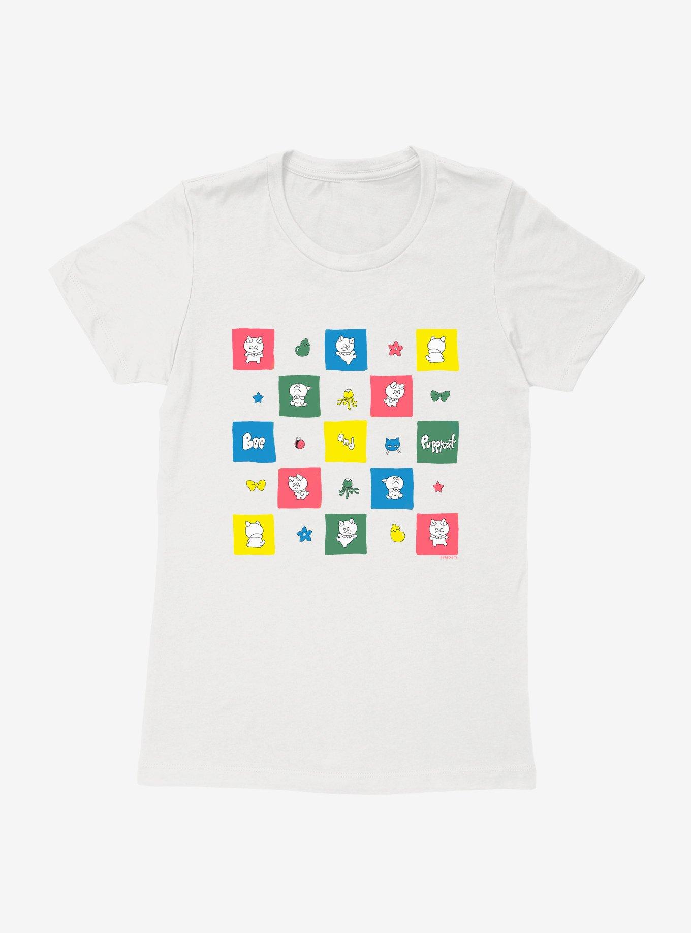 Bee And Puppycat Checkerboard Icons Womens T-Shirt, , hi-res