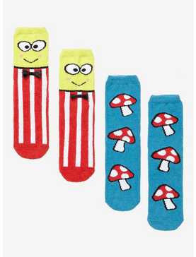 Keroppi Mushroom Fuzzy Crew Socks 2 Pair, , hi-res