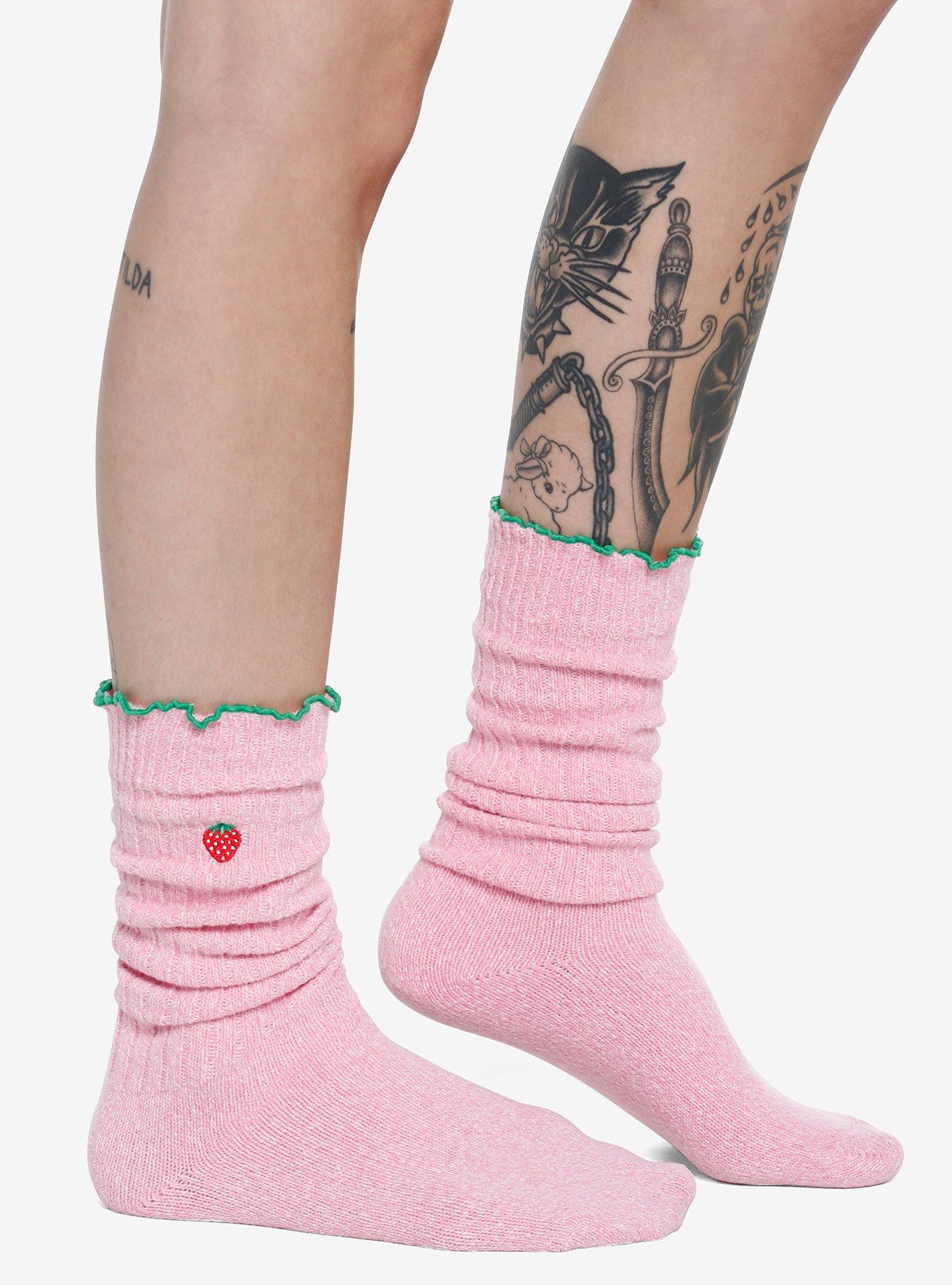 Strawberry Slouchy Cozy Socks Hot Topic
