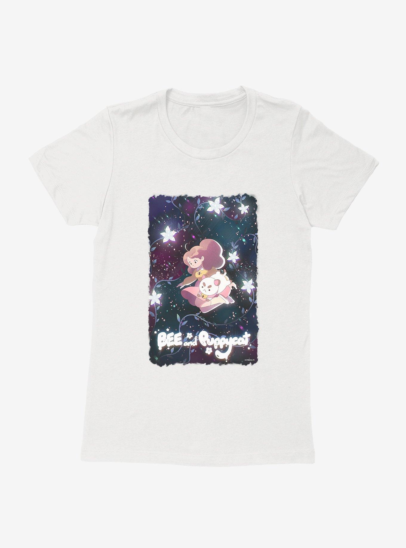 Bee And Puppycat Space Flowers Poster Womens T-Shirt, WHITE, hi-res