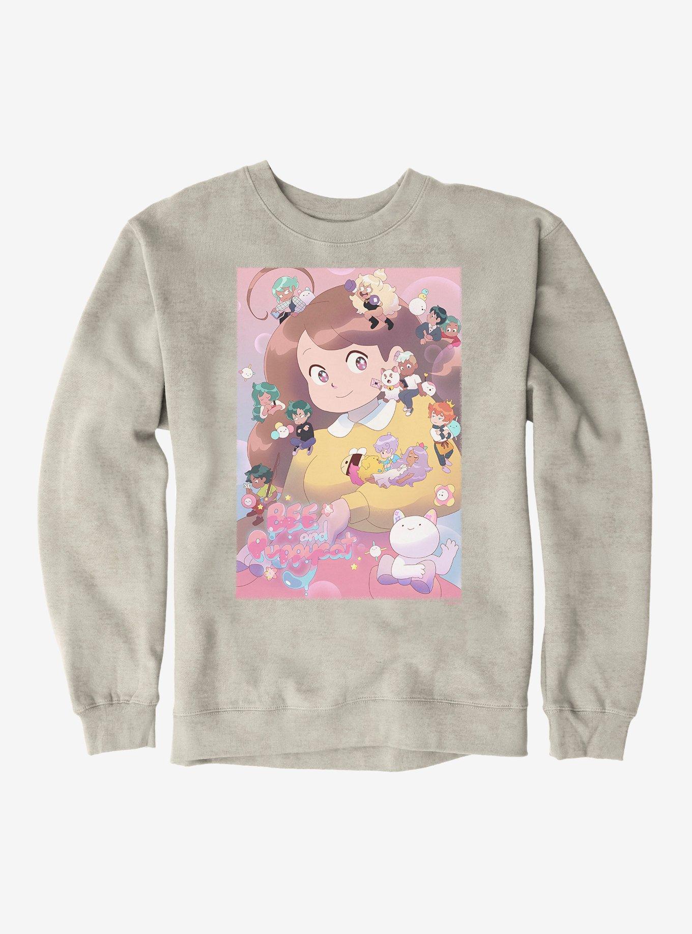 Bee And Puppycat Group Poster Sweatshirt, OATMEAL HEATHER, hi-res