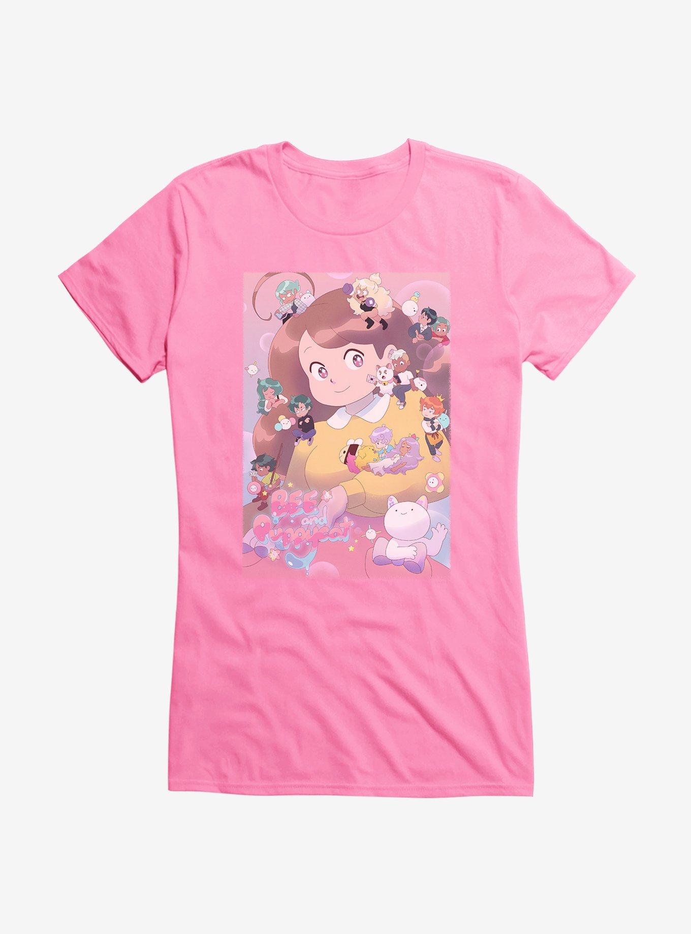 Bee And PuppyCat Group Poster Girls T-Shirt, CHARITY PINK, hi-res
