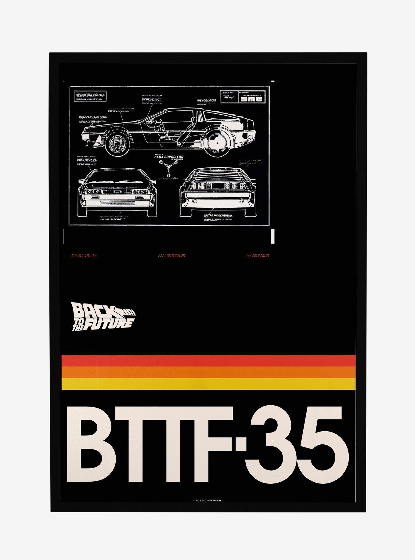 Back To The Future Delorean Blueprint Framed Poster, , hi-res