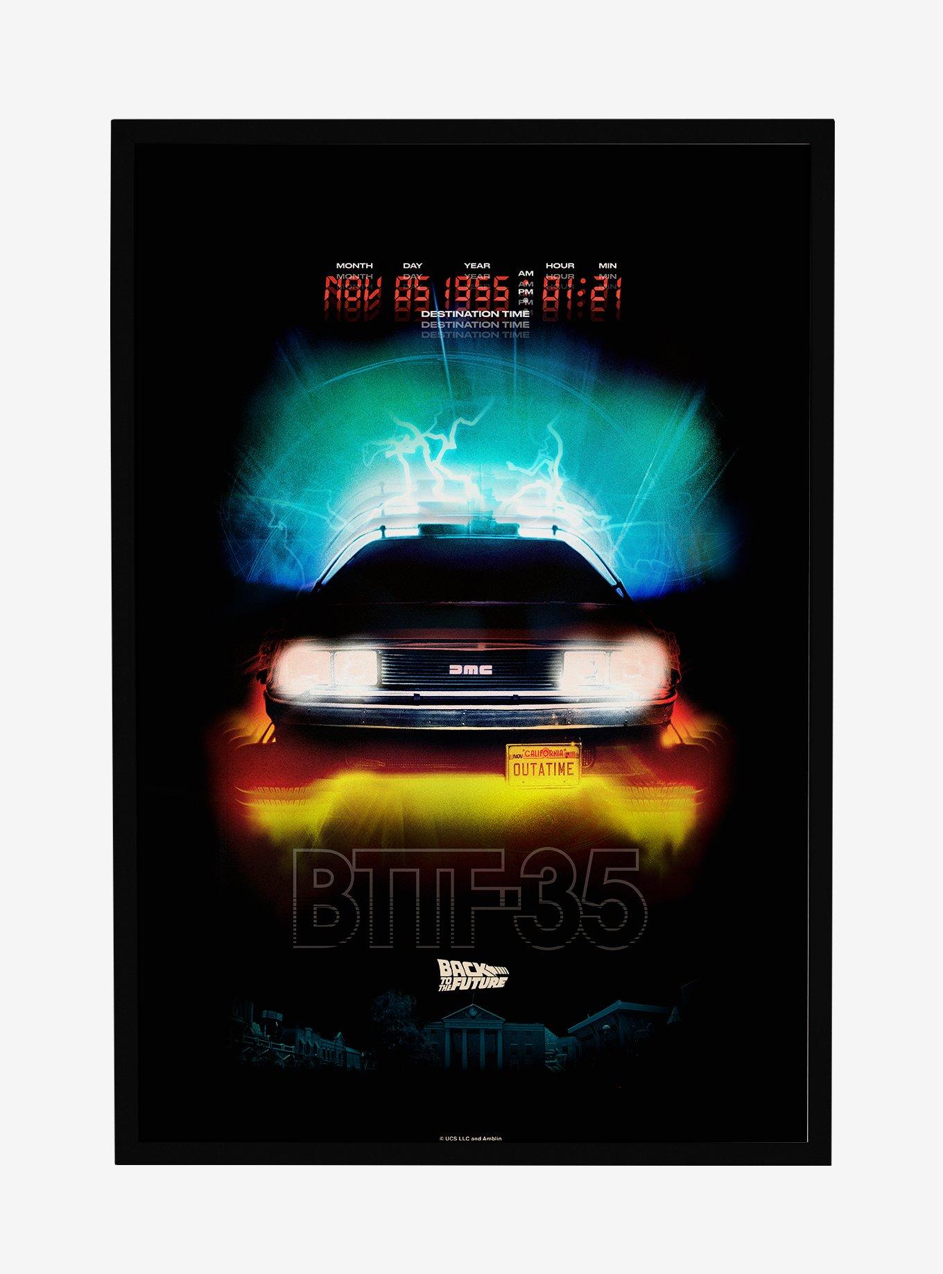 Back To The Future Delorean Clocktower Framed Poster, , hi-res