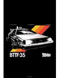Back To The Future Delorean Flying Poster, WHITE, hi-res