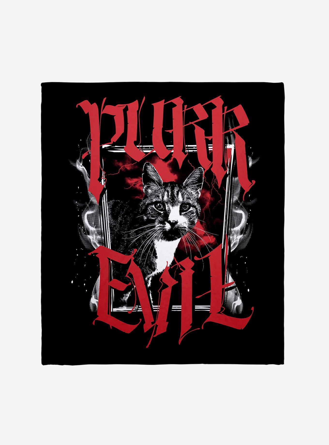 Purr Evil Cat Throw Blanket
