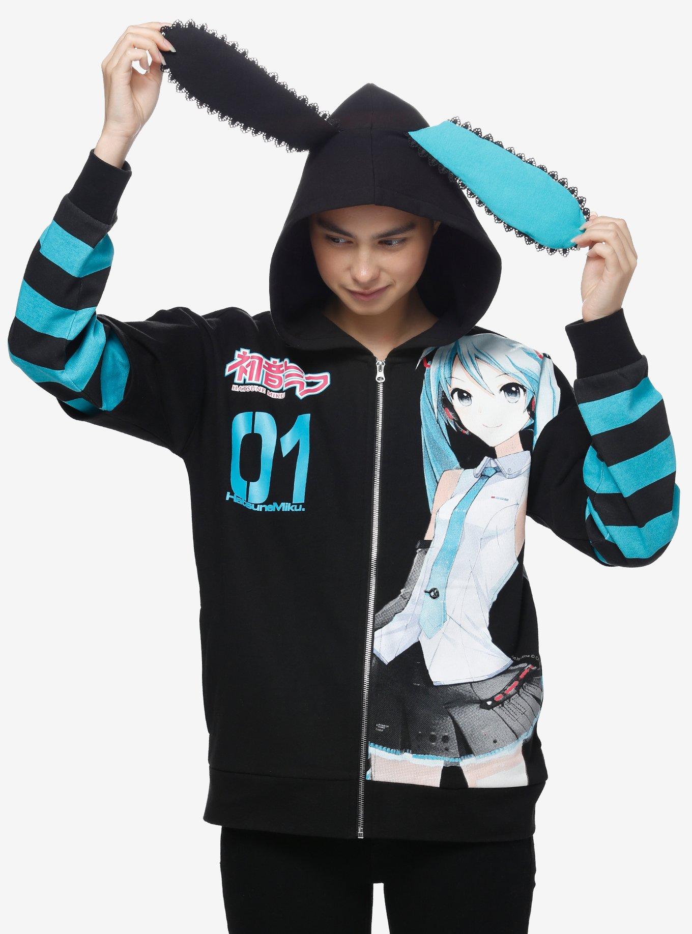 Sweat oversize Hatsune Miku noir fille