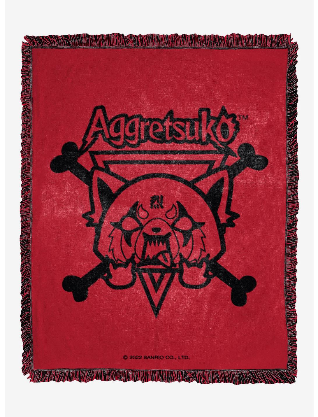 Aggretsuko Red Growl Woven Jacquard Throw Blanket, , hi-res