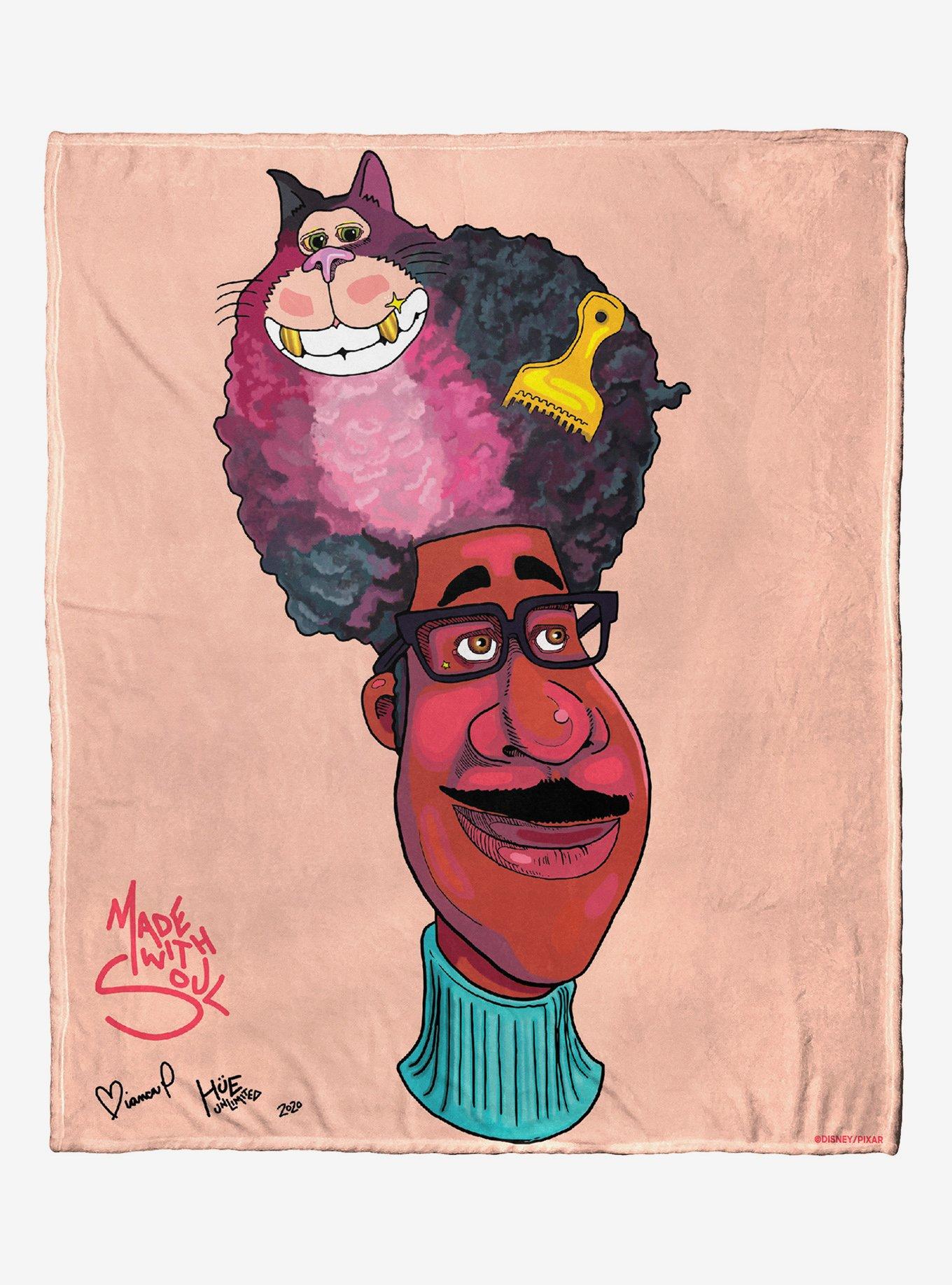 Disney Pixar Soul Joe & His Fro Throw Blanket, , hi-res