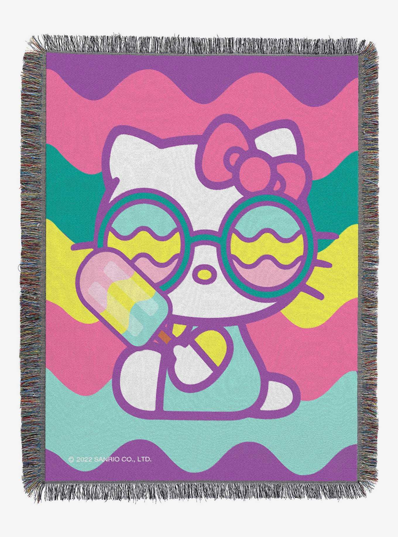 Hello Kitty Cool Kitty Woven Tapestry Throw Blanket, , hi-res