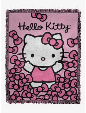 Hello Kitty More Bows Woven Jacquard Throw Blanket, , hi-res