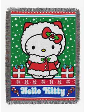 Hello Kitty Snowy Kitty Woven Tapestry Throw Blanket, , hi-res