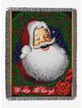 Howdy Santa Holiday Woven Tapestry Throw Blanket, , hi-res