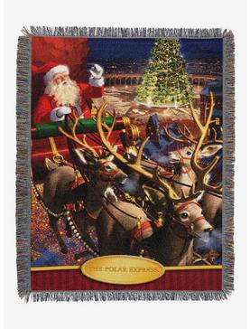 The Polar Express Santa Flight Woven Tapestry Throw Blanket, , hi-res