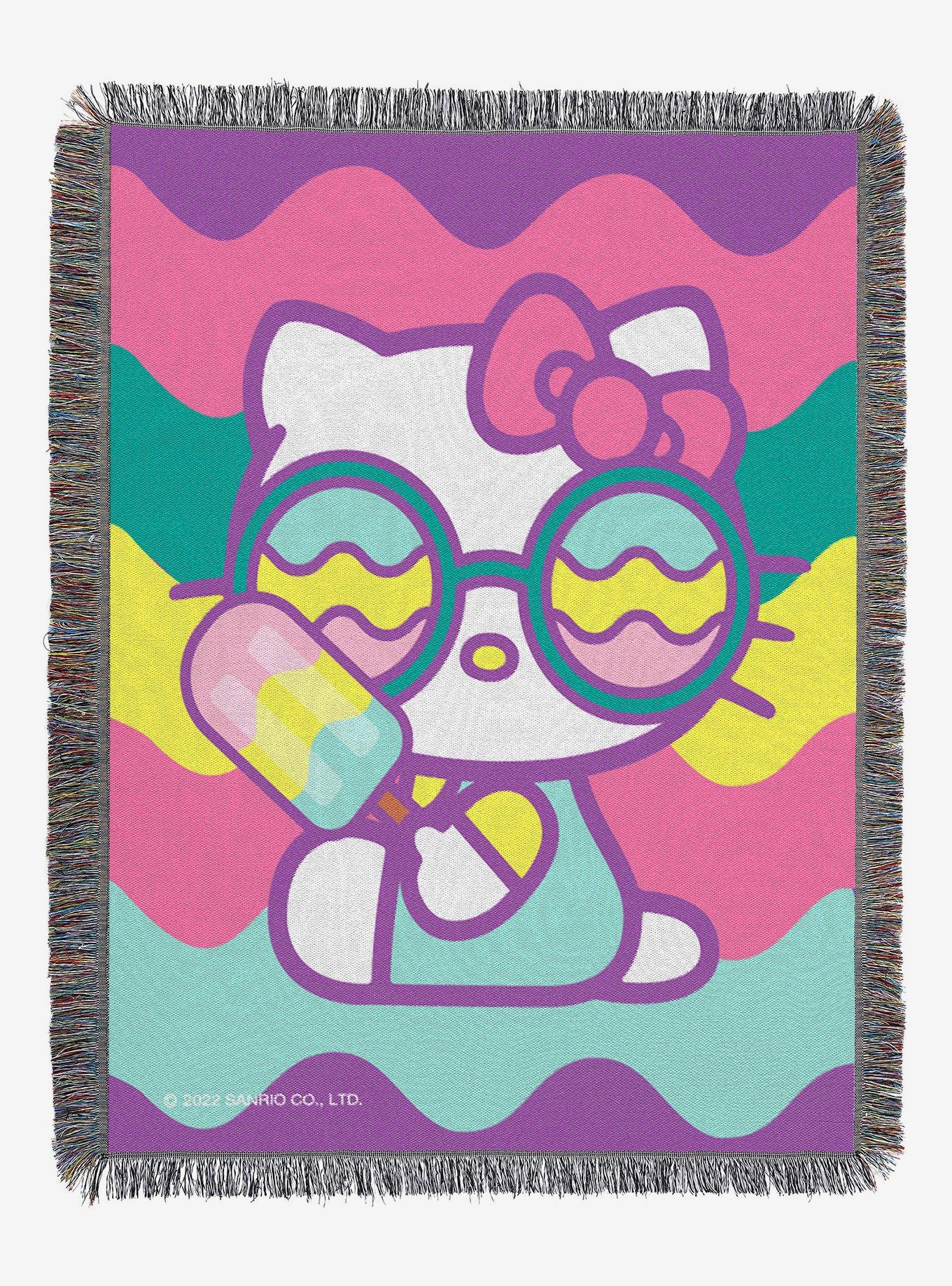 Hello Kitty Cool Kitty Woven Tapestry Throw Blanket