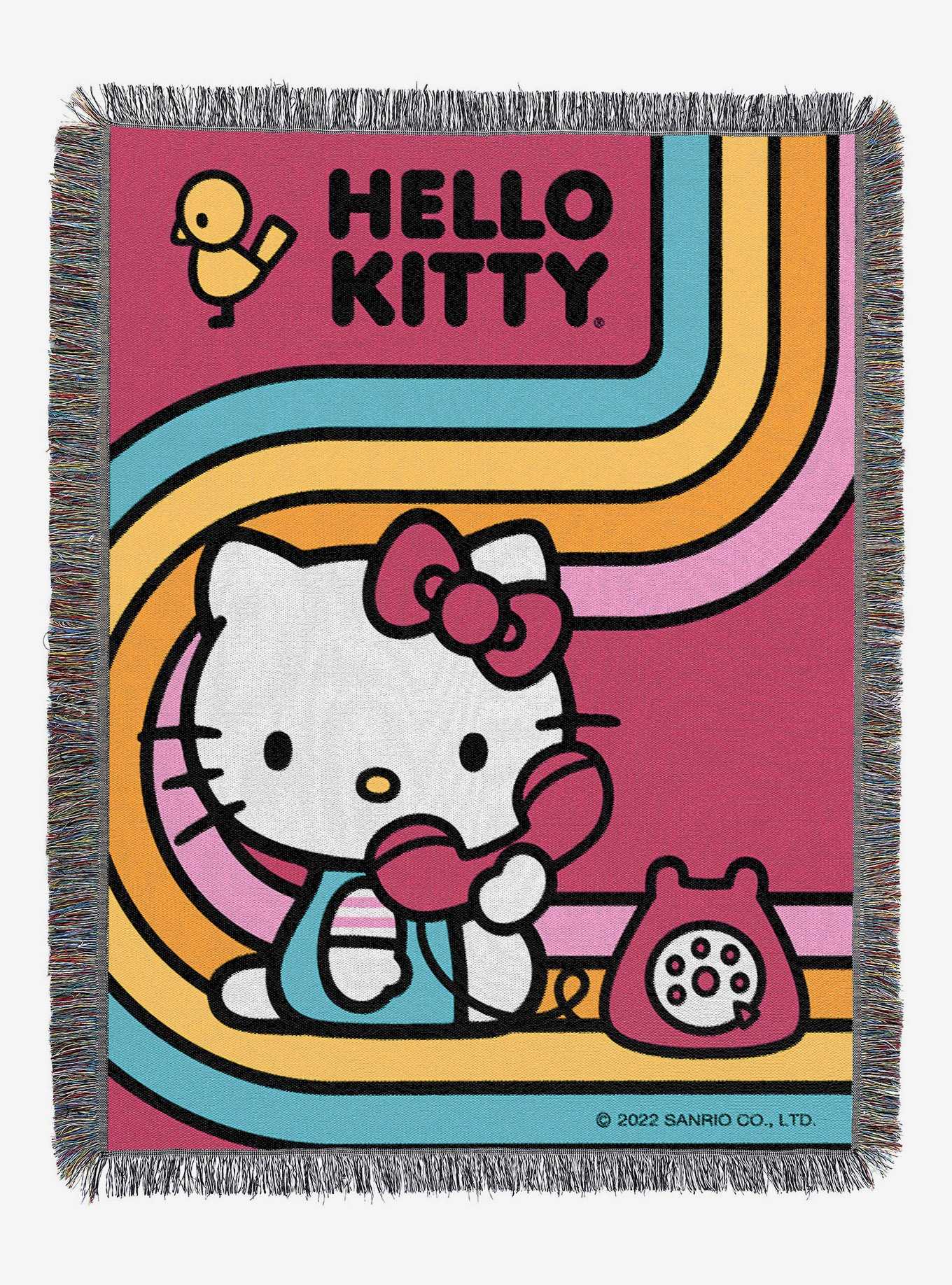 Hello Kitty Let's Chat Woven Tapestry Throw Blanket, , hi-res
