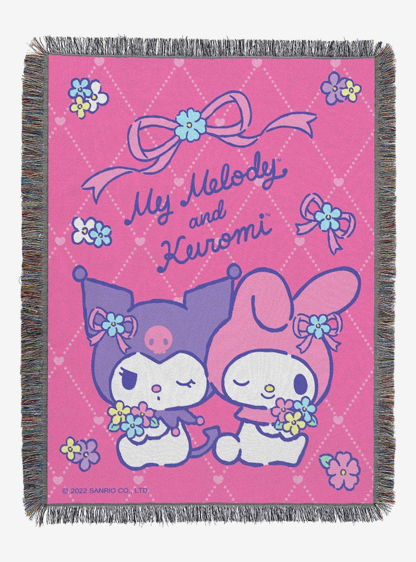 Kuromi & My Melody Opposites Attract Woven Tapestry Throw Blanket, , hi-res