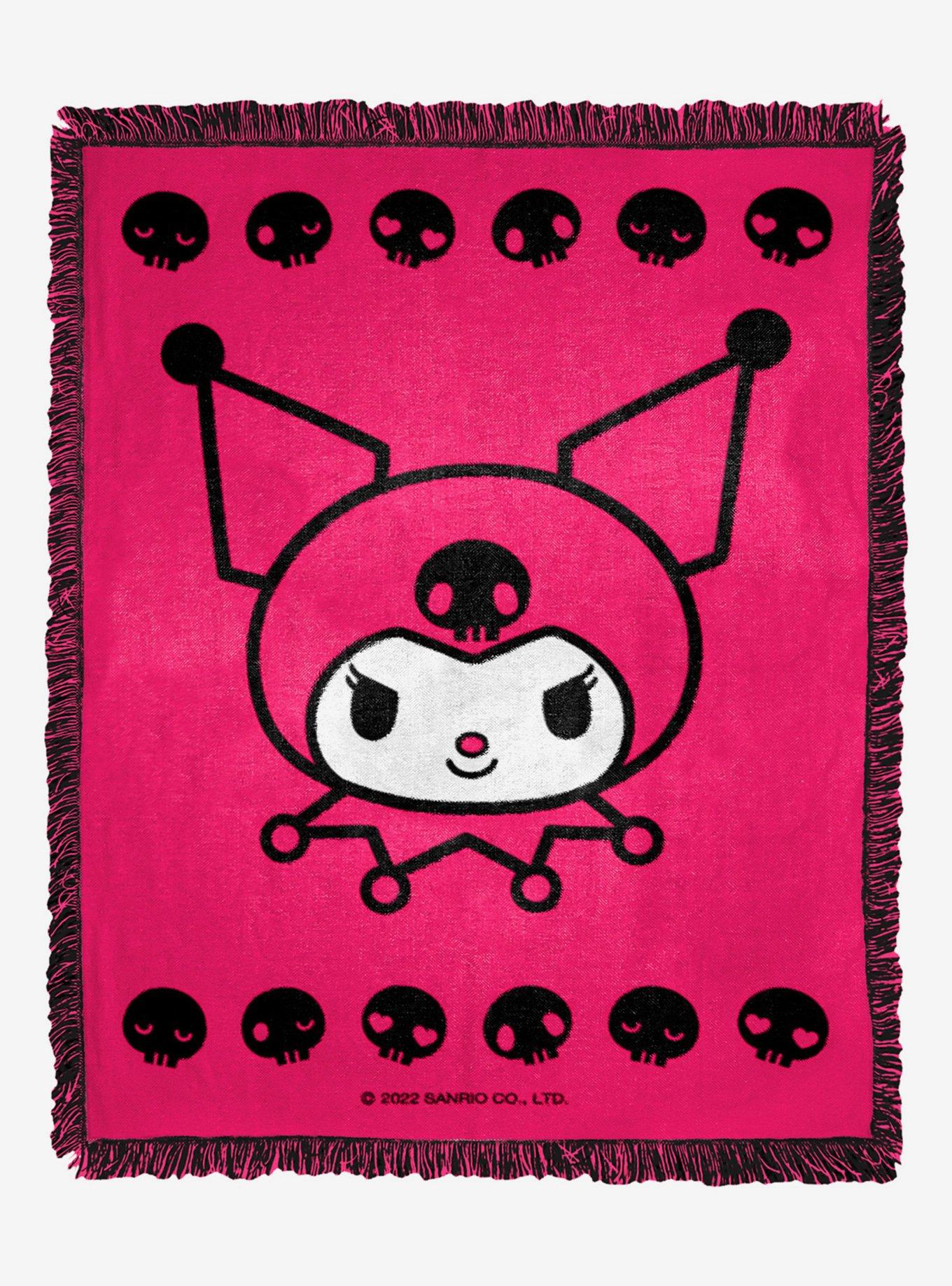 Kuromi Sugar And Skulls Woven Jacquard Throw Blanket, , hi-res