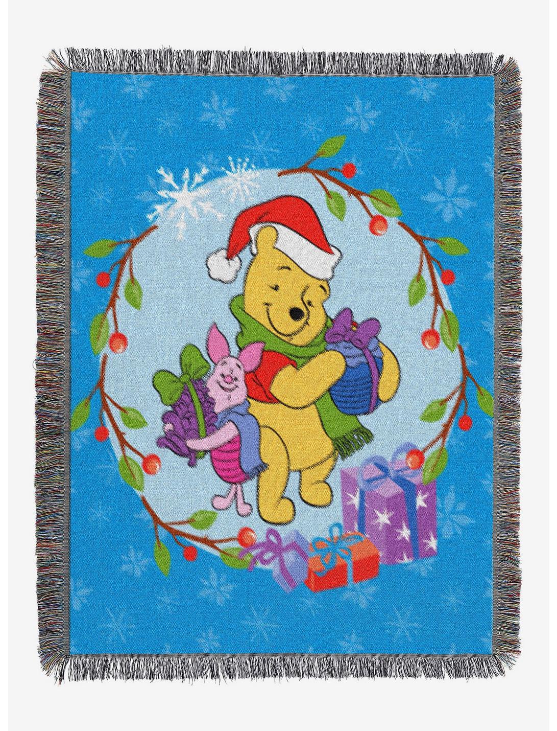 Disney Winnie The Pooh Homemade Holiday Woven Tapestry Throw Blanket, , hi-res