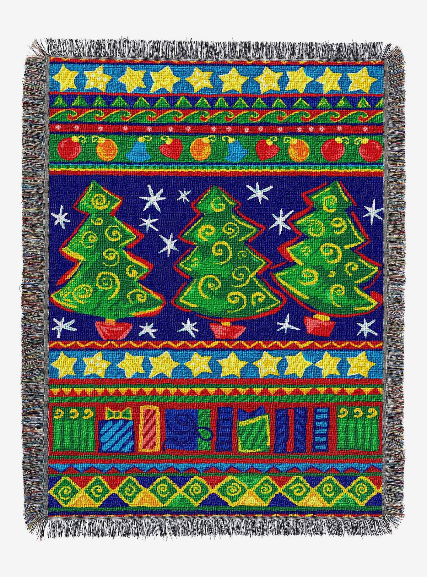 Tree Festivity Holiday Woven Tapestry Throw Blanket, , hi-res