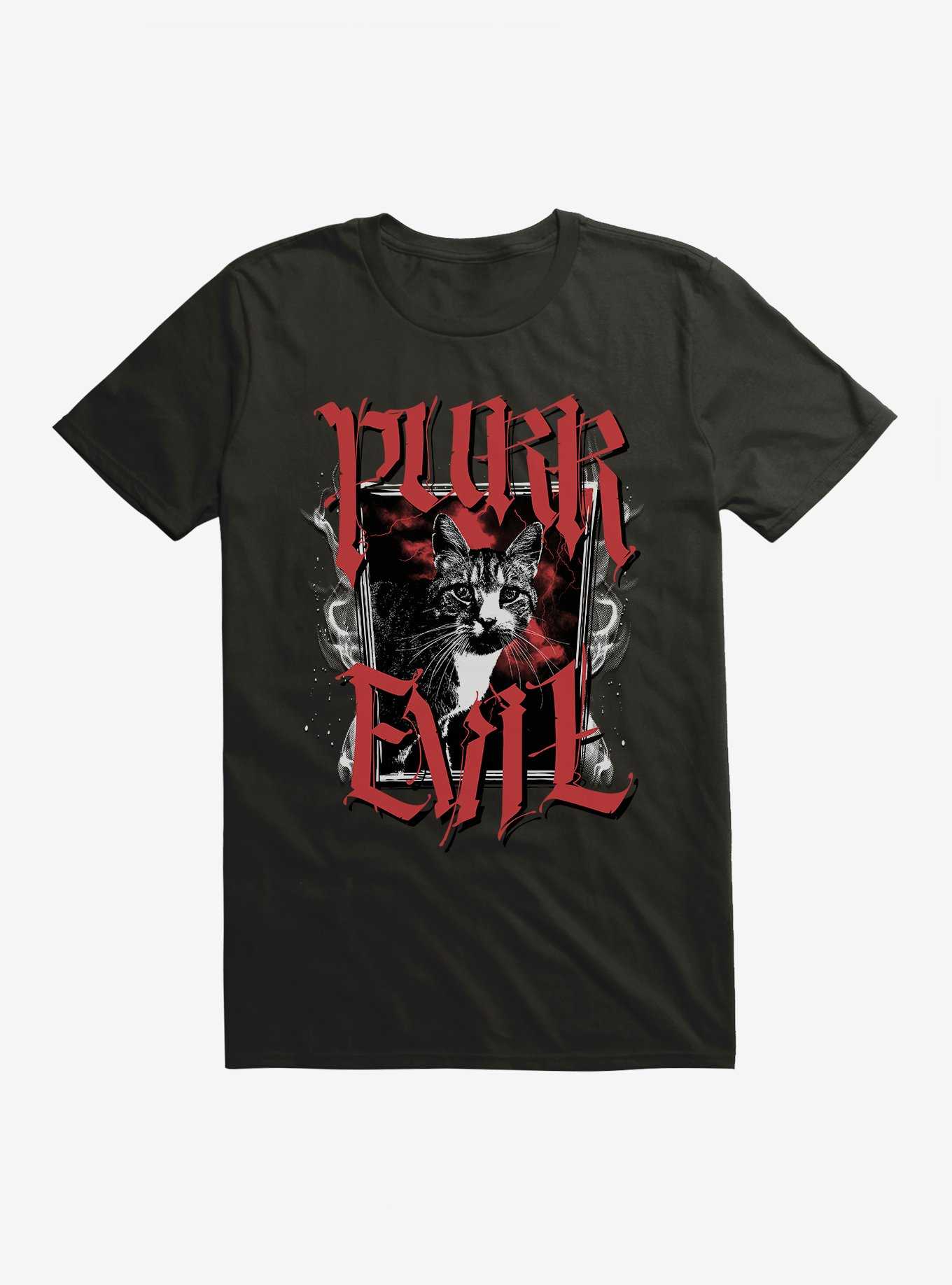 Cat Purr Evil Goth Frame T-Shirt, , hi-res