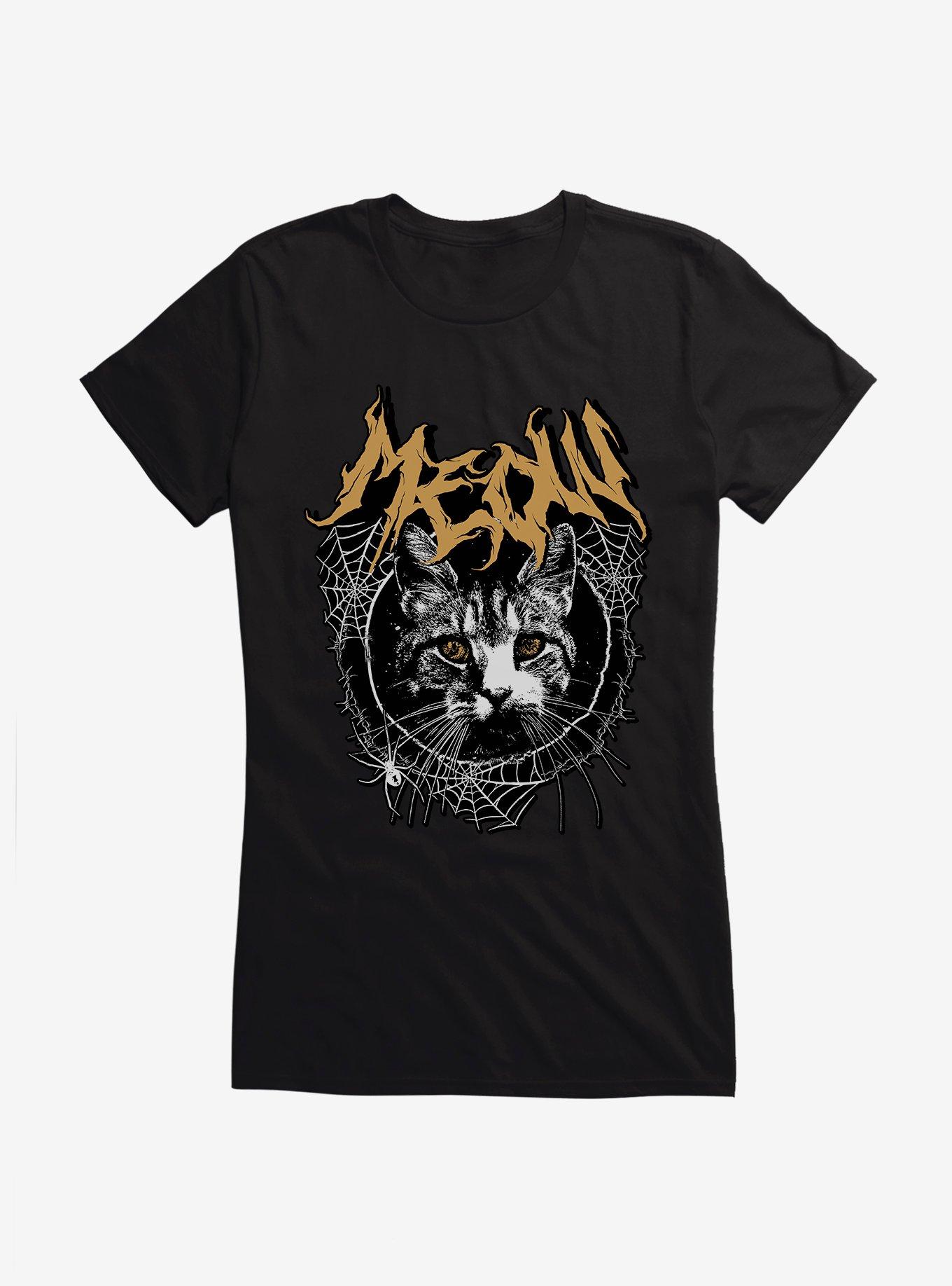 Cat Meow Spiderweb Metal Girls T-Shirt, , hi-res