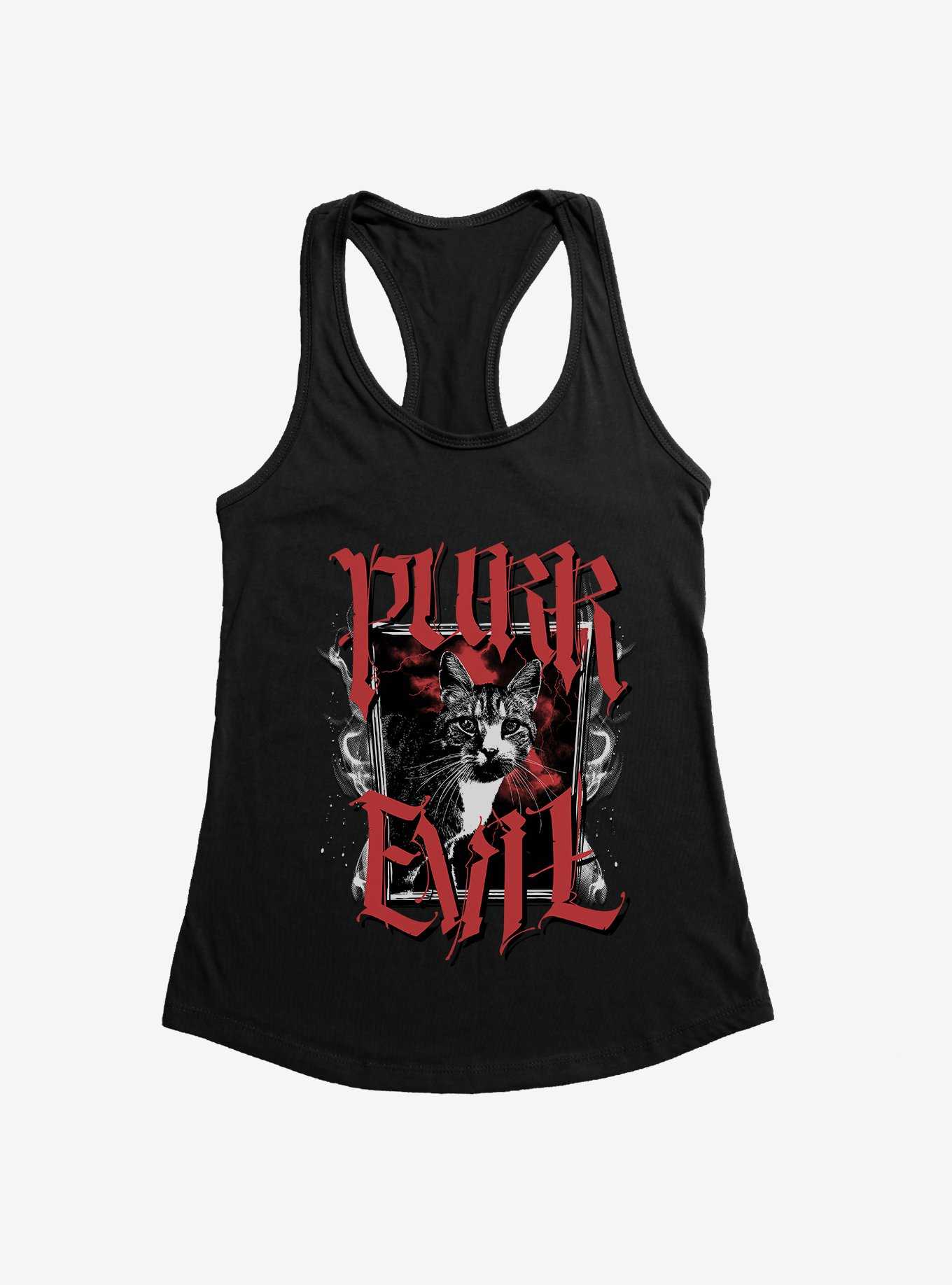 Cat Purr Evil Goth Frame Girls Tank, , hi-res