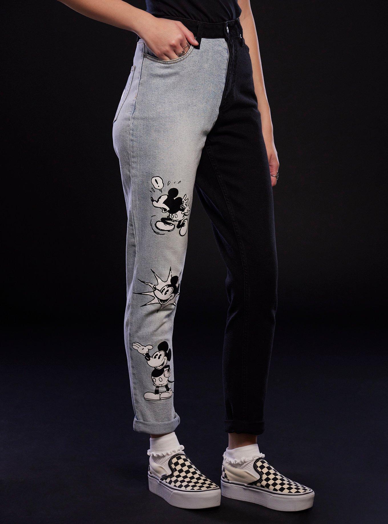 Disney Mickey Mouse Classic Split Mom Jeans, , hi-res