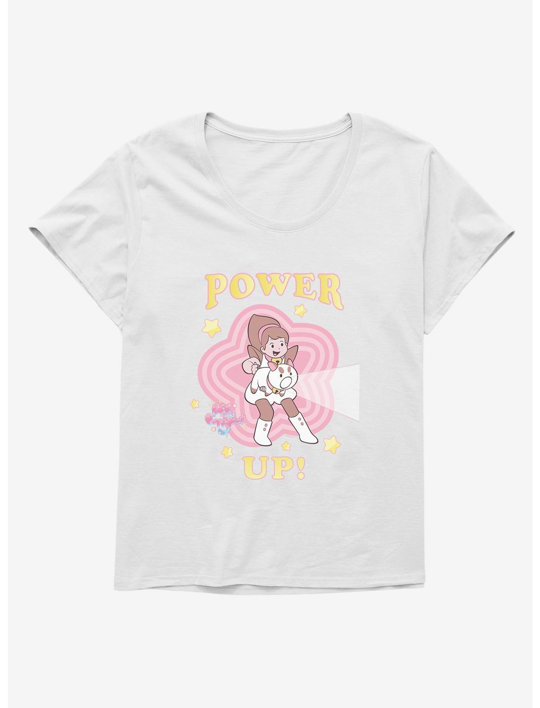 Bee And PuppyCat Power Up Womens T-Shirt Plus Size, WHITE, hi-res