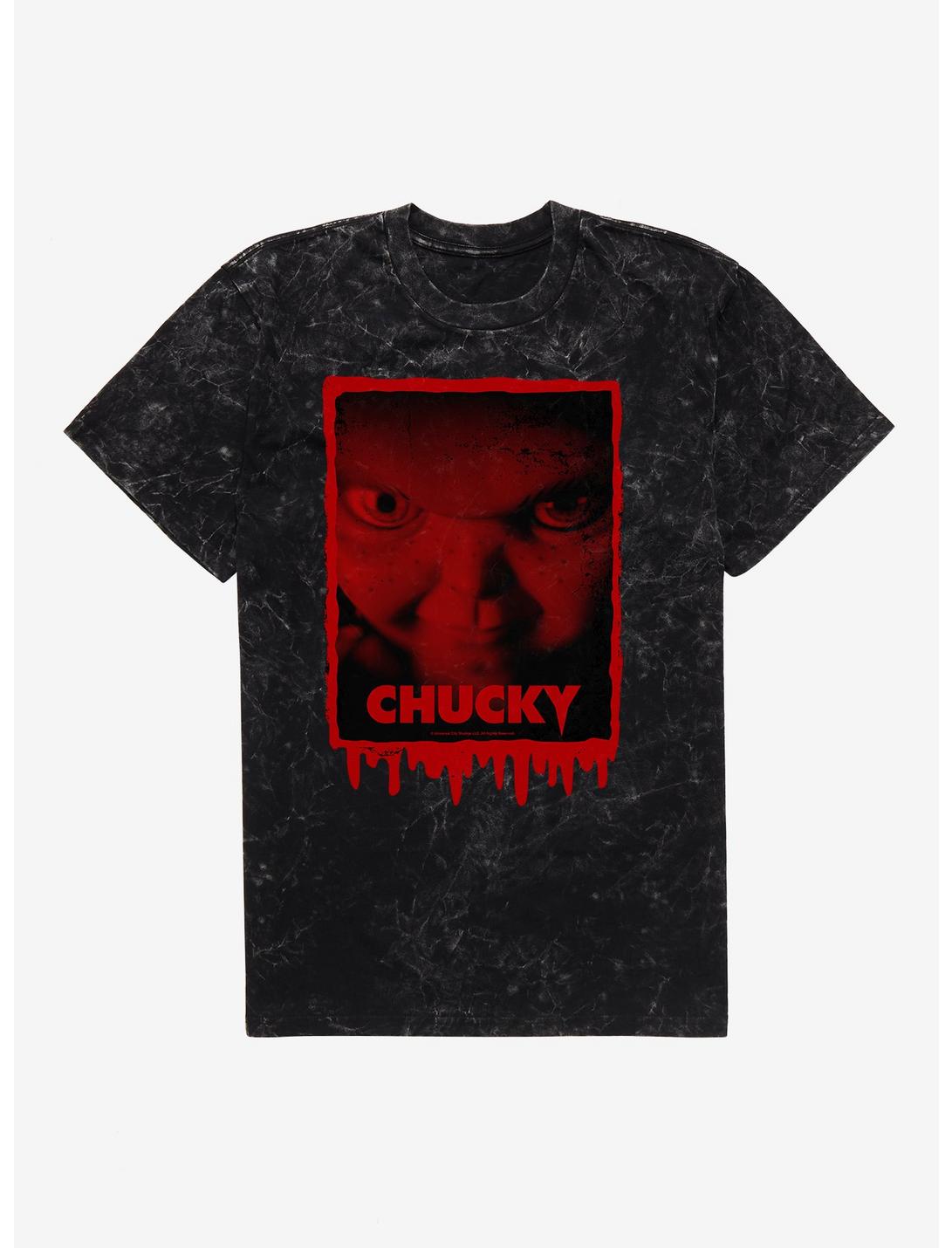 Chucky TV Series Bloody Logo Mineral Wash T-Shirt, BLACK MINERAL WASH, hi-res