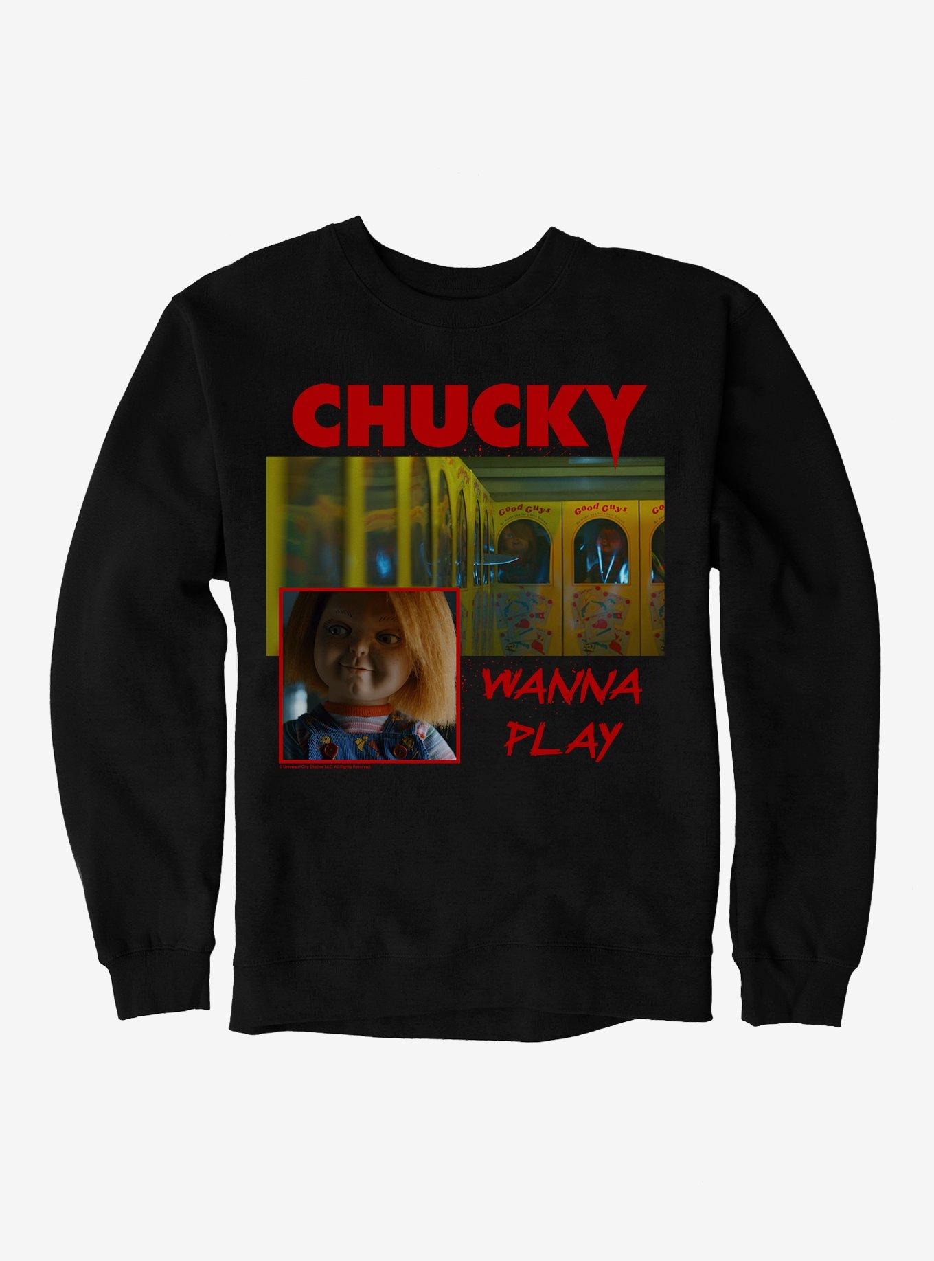 Chucky TV Series Good Guys Wanna Play Sweatshirt, BLACK, hi-res