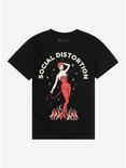 Social Distortion Devil Pinup Boyfriend Fit Girls T-Shirt, BLACK, hi-res