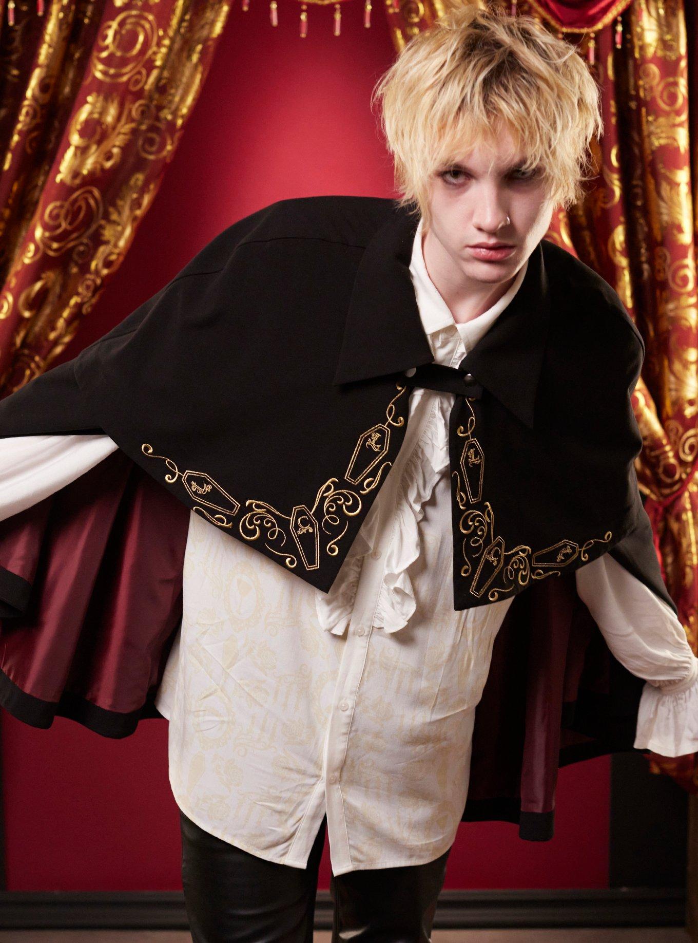 Interview With The Vampire Coffins Tiered Cape, BLACK, hi-res