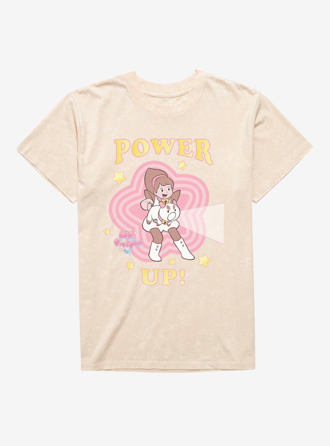 Bee And PuppyCat Power Up Mineral Wash T-Shirt, NATURAL MINERAL WASH, hi-res