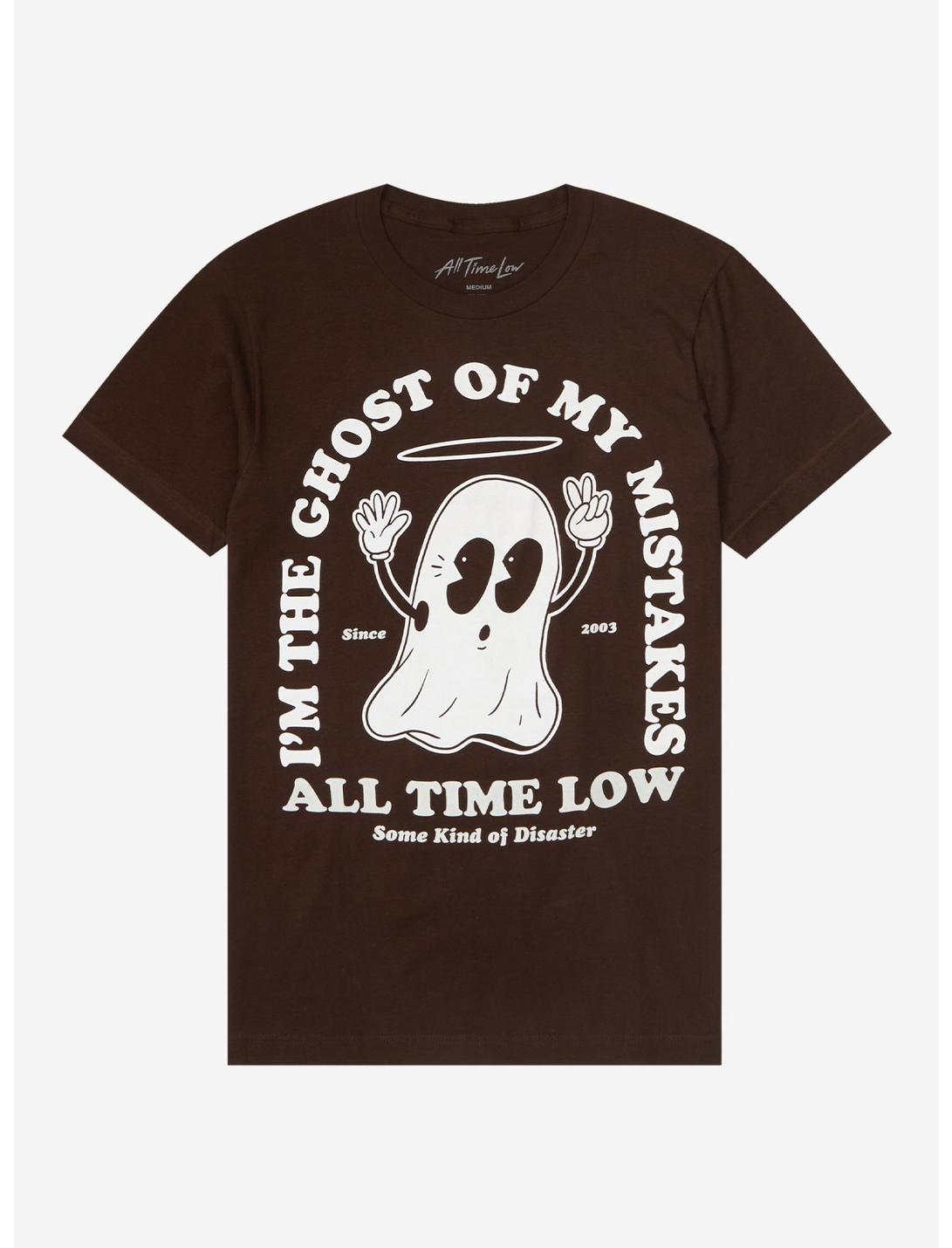 All Time Low Ghost Mistakes Boyfriend Fit Girls T-Shirt, BROWN, hi-res