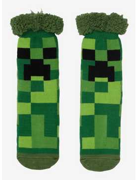 Minecraft Creeper Cozy Slipper Socks, , hi-res