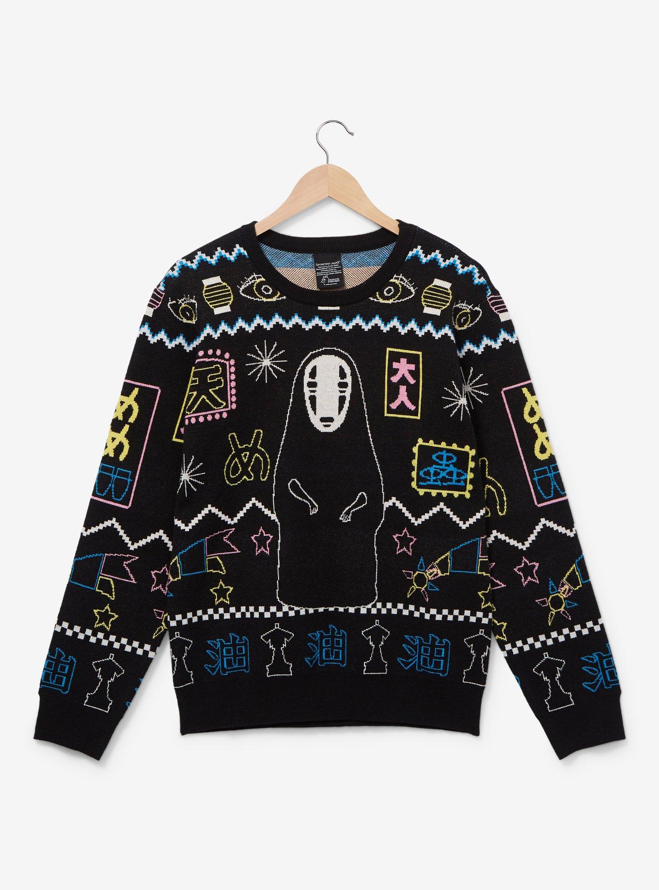 Studio Ghibli Spirited Away No-Face Holiday Sweater - BoxLunch Exclusive, BLACK, hi-res