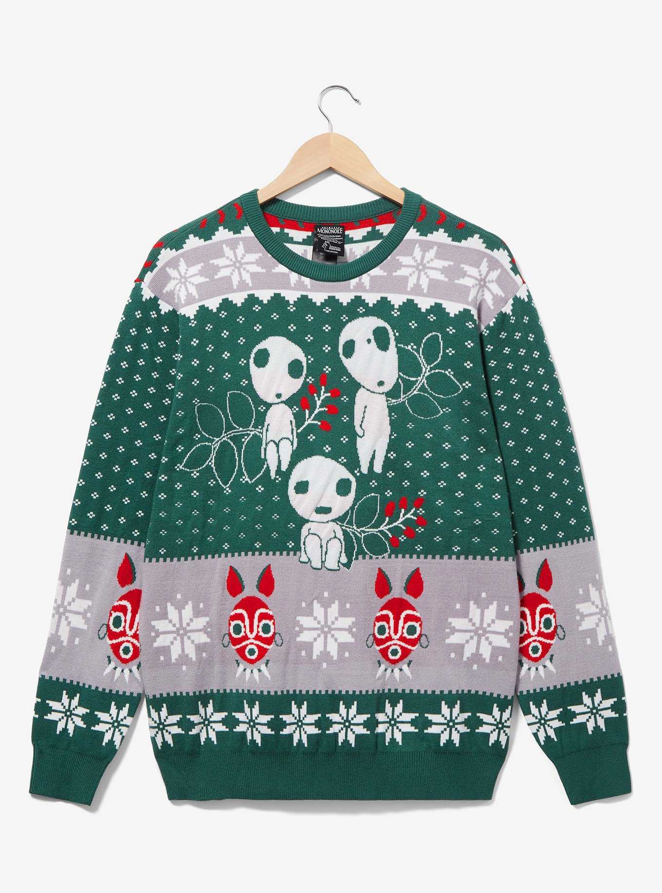 Studio Ghibli Princess Mononoke Kodama Holiday Sweater - BoxLunch Exclusive, , hi-res