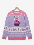 Disney Pixar Turning Red Mei Red Panda Holiday Sweater - BoxLunch Exclusive, LILAC, hi-res