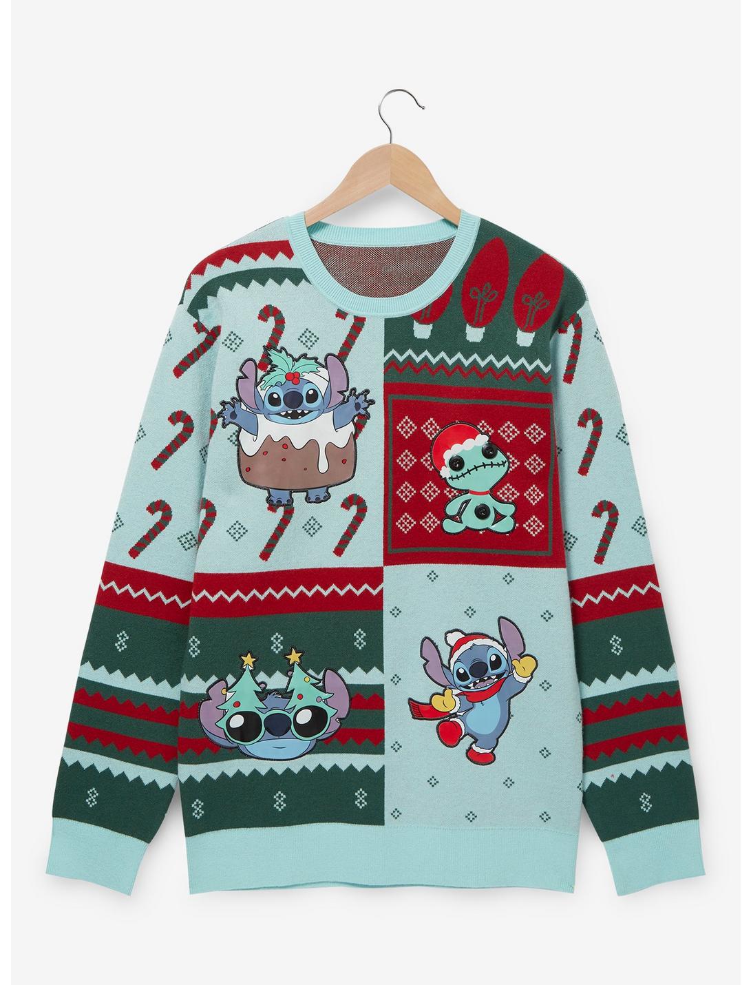 Disney Lilo & Stitch Holiday Stitch Portraits Sweater - BoxLunch Exclusive, MULTI, hi-res
