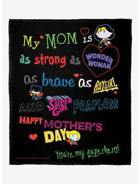 DC Comics Justice League Mom Is Super Silk Touch Throw Blanket, , hi-res